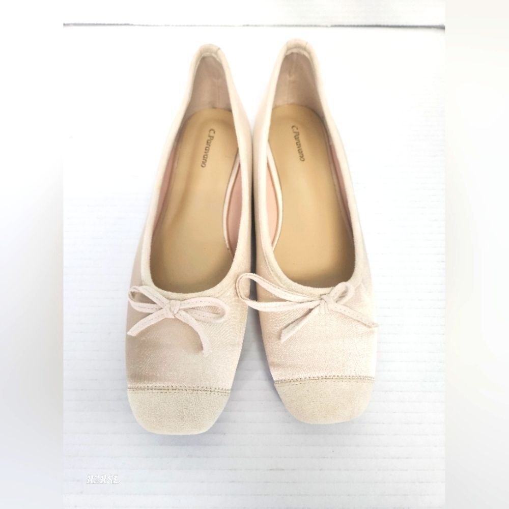 C. Paravano Ballet Bowknot Flats Champange Womens 42(11.5) NWOT Balletcore